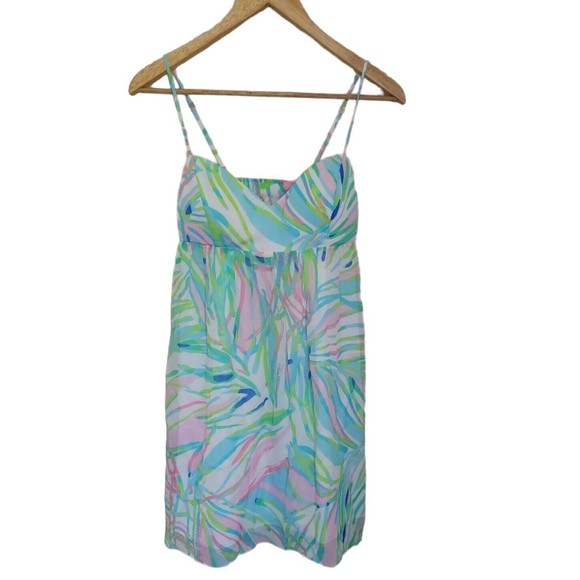Lilly Pulitzer Dresses & Skirts - Lilly Pulitzer Dorothy Dress Sky Blue Salute Pastel Tropical 100% Silk Size 2